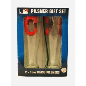 Cleveland Indians CollectibleGlass Pilsners Set Of 2 16 oz 2 PACK Boelter Brands